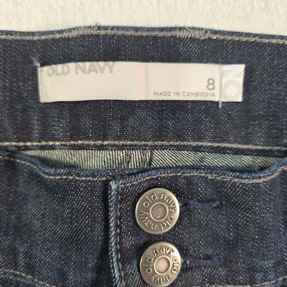 Old Navy Classic Rise Cropped Capri Jeans Women's size 8 Stretch Peddle Pusher - Picture 5 of 11
